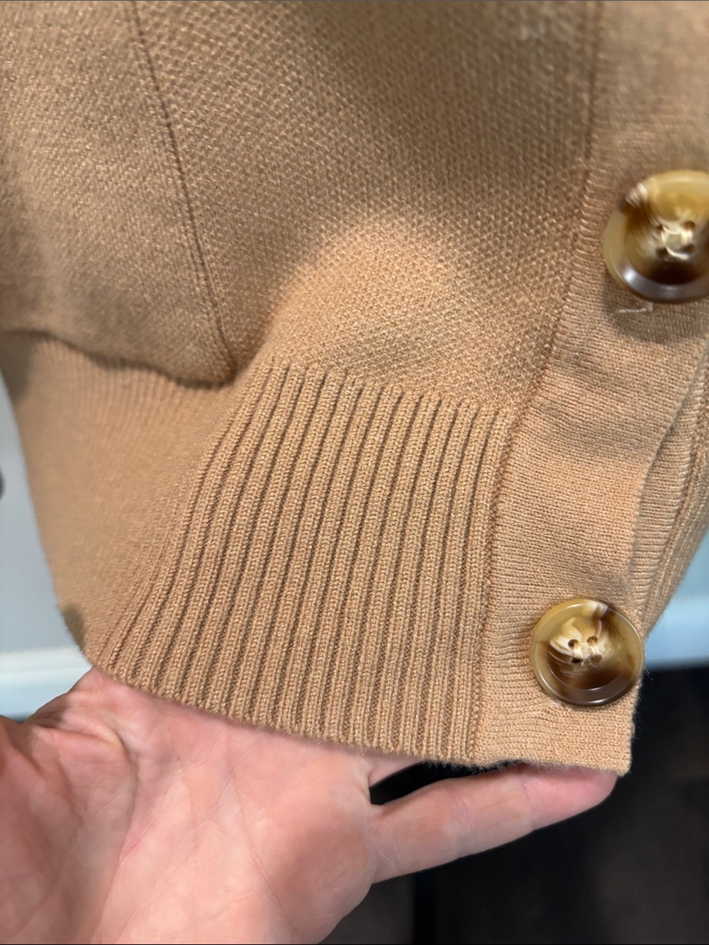 Ellandemm Royal Club Oversized Cardigan Preppy Old Money Tan Large - Picture 11 of 13